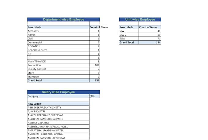 create custom excel spreadsheet and dashboard